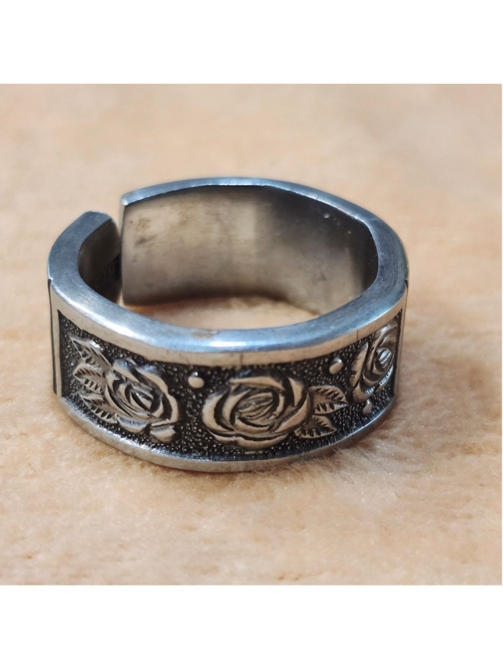 Rose Ring size 10½ silverwear spoon ring